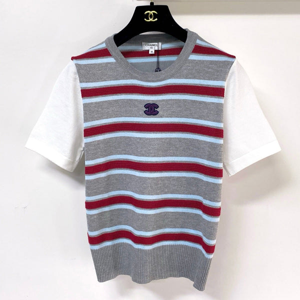 T-shirt manches courtes Chanel gris en Acrylique 287140
