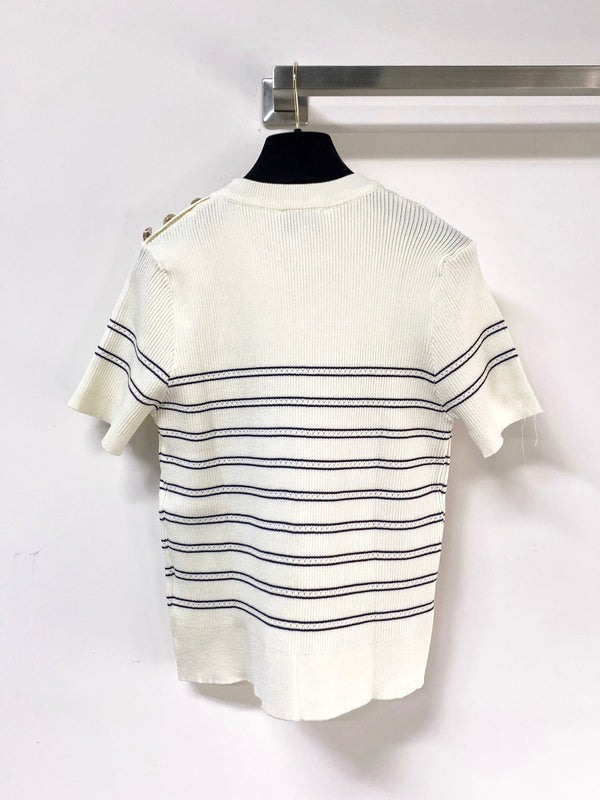 Chanel Short-Sleeve T-Shirt White in Wool 287135