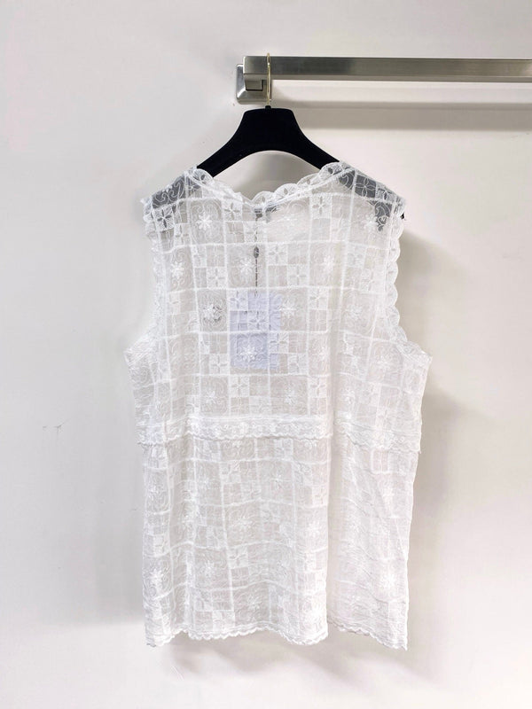 Gilet Chanel Blanc en Coton Nitrile 287128