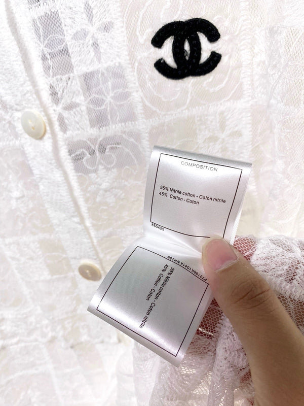 Gilet Chanel Blanc en Coton Nitrile 287128
