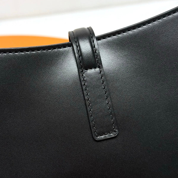 YSL Le 5 À 7 Hobo Bag 25cm Black with Silver hardware in Cowhide 285552