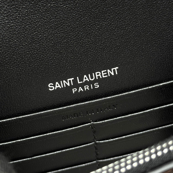 YSL Sunset Bag 19cm Black in Crocodile Pattern 285683