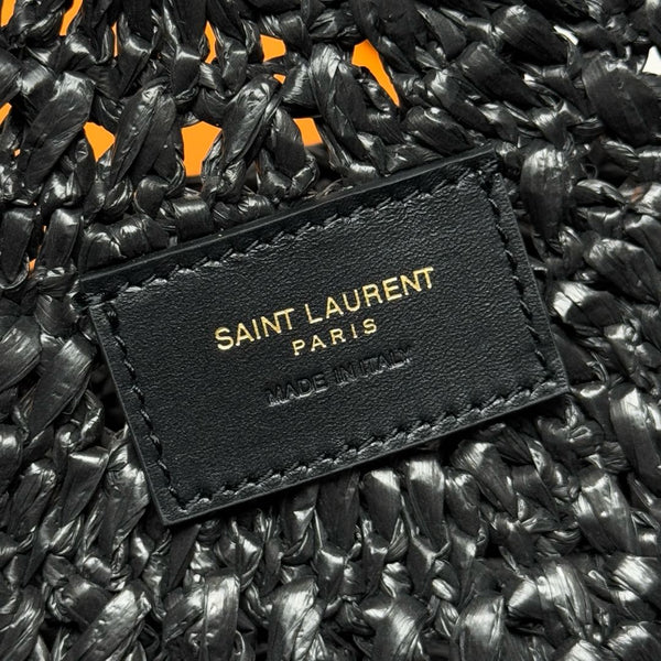 YSL Panier Tote Bag 44cm Black in Raffia 285710