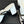 Chanel Double C Bow Chain Slingback White Black in Cowhide 717779