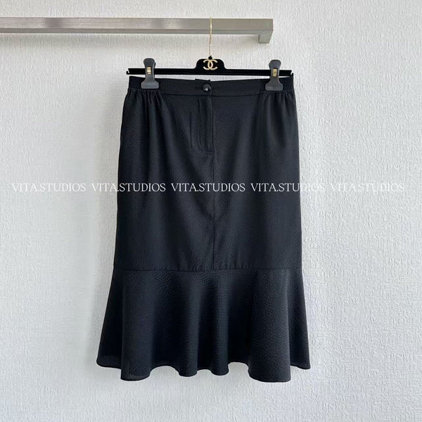 Jupe Sirène Chanel 26 noire en Soie 298865