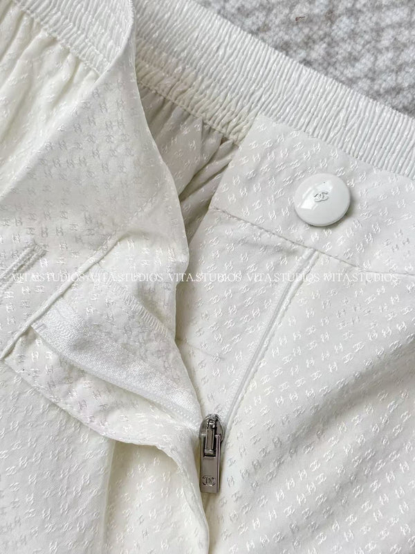 Jupe sirène Chanel 26 blanc en soie 298864