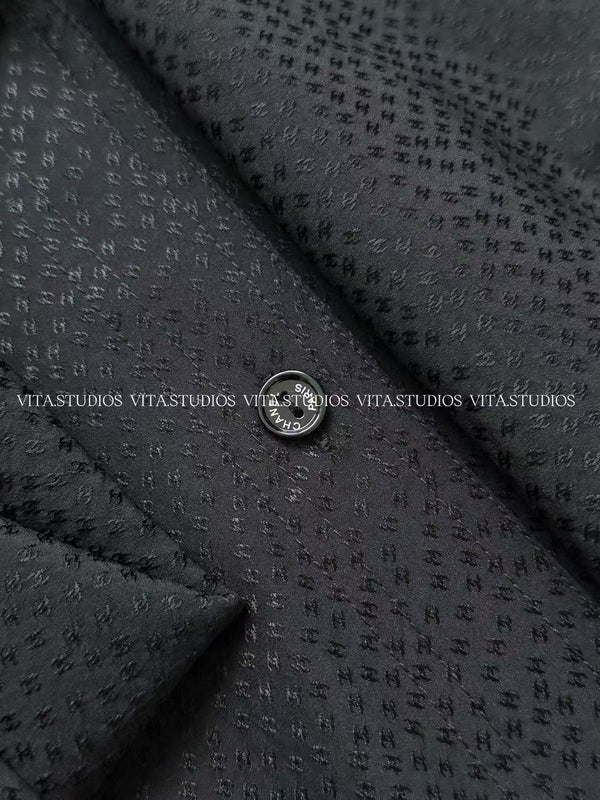 Chanel 26 Jacquard Shirt Black in Silk 298863