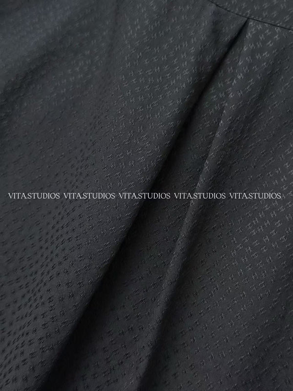 Chanel 26 Jacquard Shirt Black in Silk 298863
