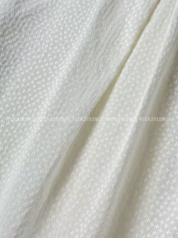 Chanel 26 Jacquard Shirt White in Silk 298862