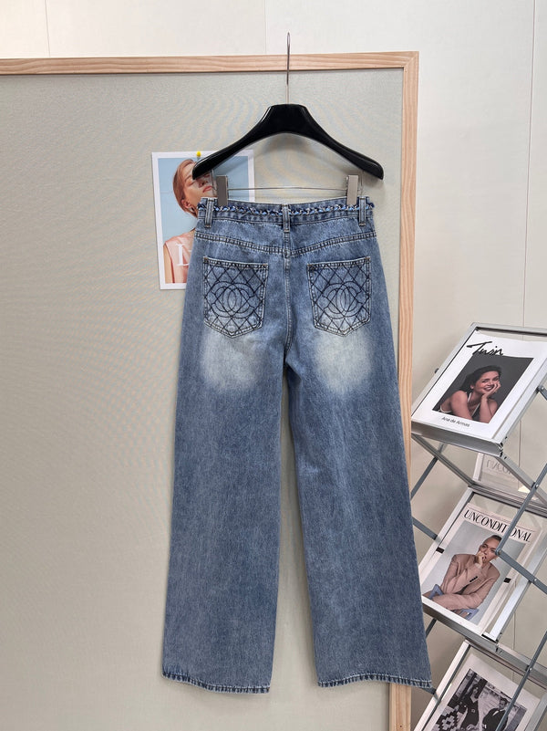 Chanel 26 Straight-leg Jeans Blue in Cotton 305576