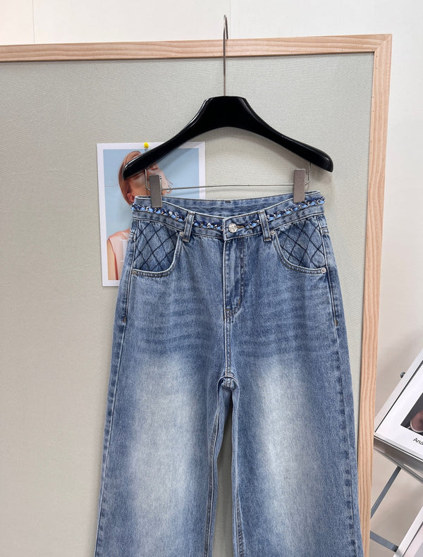 Chanel 26 Straight-leg Jeans Blue in Cotton 305576