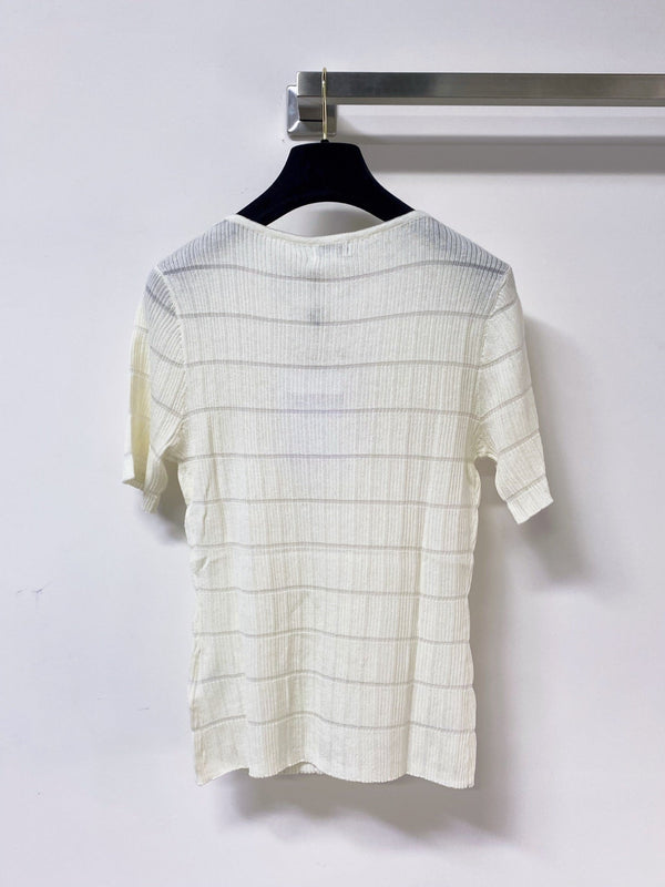 Chanel Short-Sleeve T-Shirt White in Wool 305807