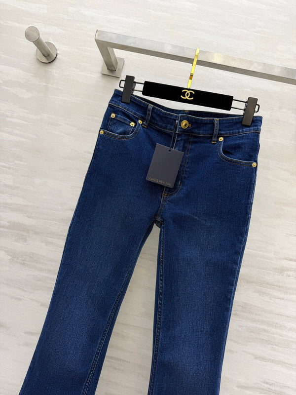 LV 26 Retro Deep Indigo Flared Jeans in Denim 308314