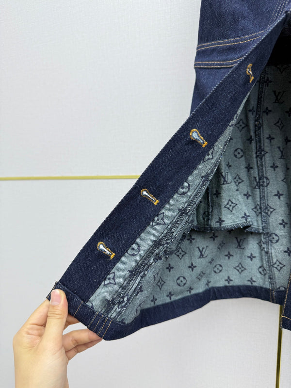 LV 26SS Vest Dress Dark Blue In Cotton 367731