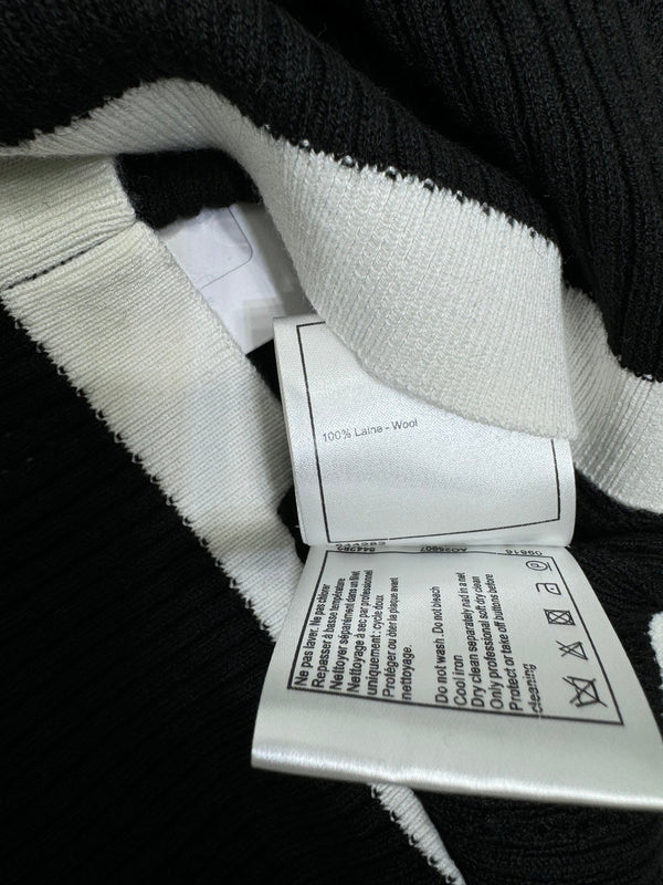 T-shirt Chanel à manches courtes noir en laine 373088