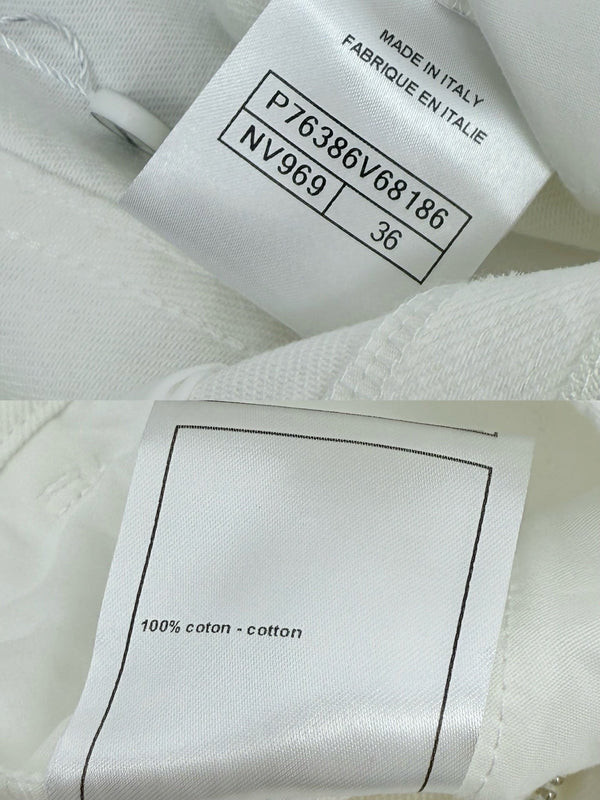 Chanel 26 Short Jeans White in Cotton 367723