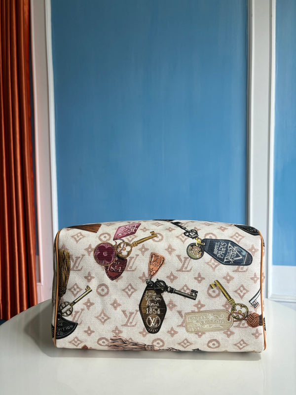 LV Getaway Speedy Soft 30 Crafty White in Canvas