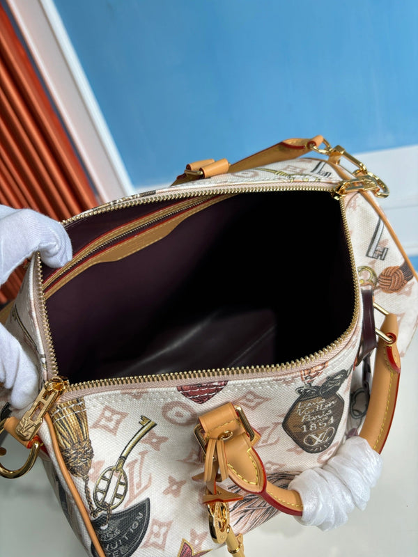 LV Getaway Speedy Soft 30 Crafty White in Canvas