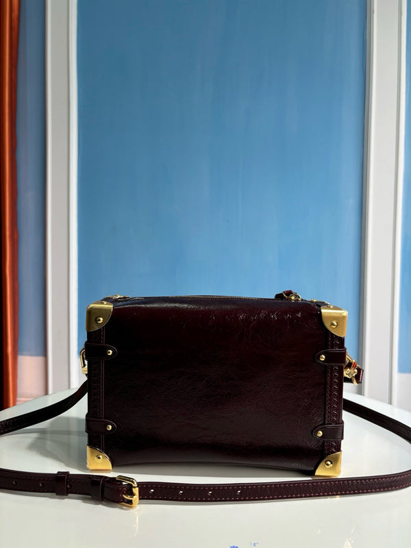 LV Side Trunk MM 23.5cm Dark Brown in Smooth Calfskin 152199