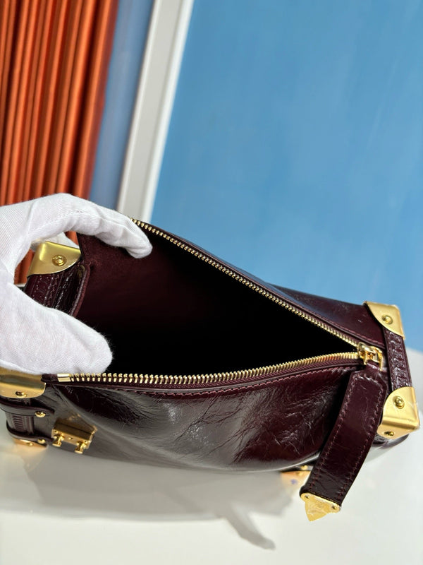 LV Side Trunk MM 23.5cm Dark Brown in Smooth Calfskin 152199