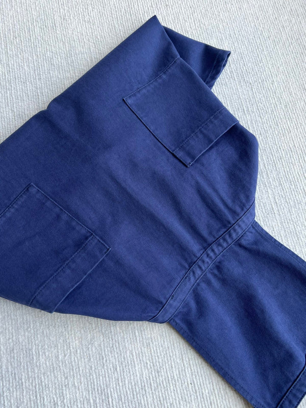Miu Miu Apron-Style Tie-Waist Dress Blue in Cotton 372502