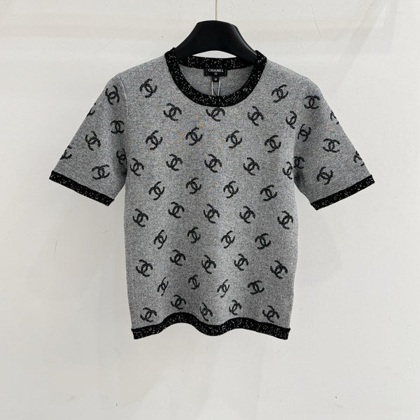 Chanel 26 Grey Knit Top Gray in Viscose 327141