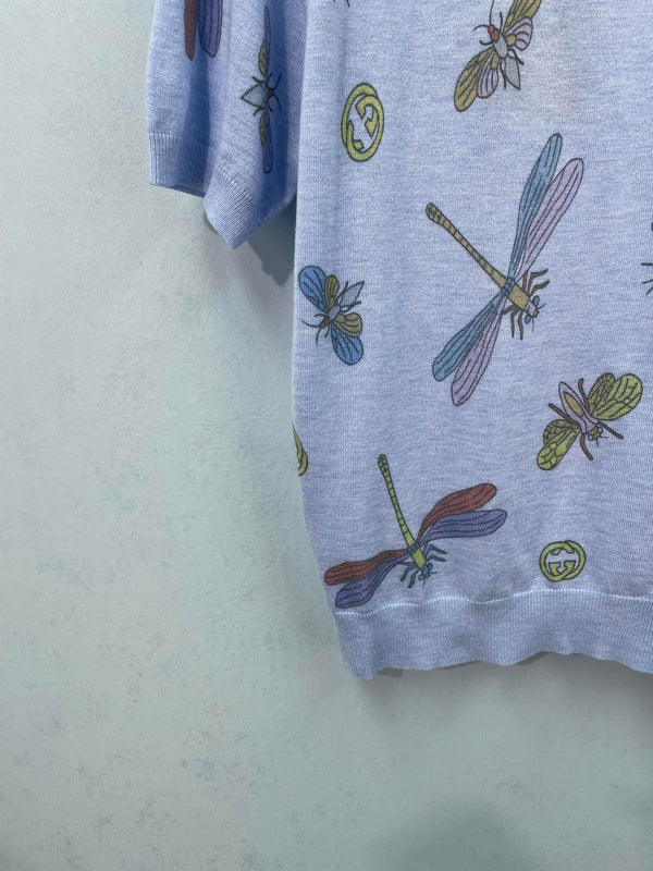 Gucci Short-sleeve Top Blue in Wool 324536