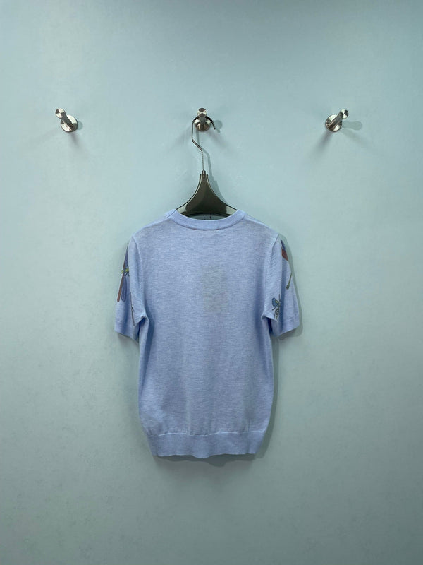 Gucci Short-sleeve Top Blue in Wool 324536