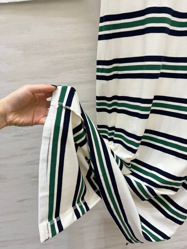 Chanel Striped T-shirt Dress White in Pure Cotton 375550