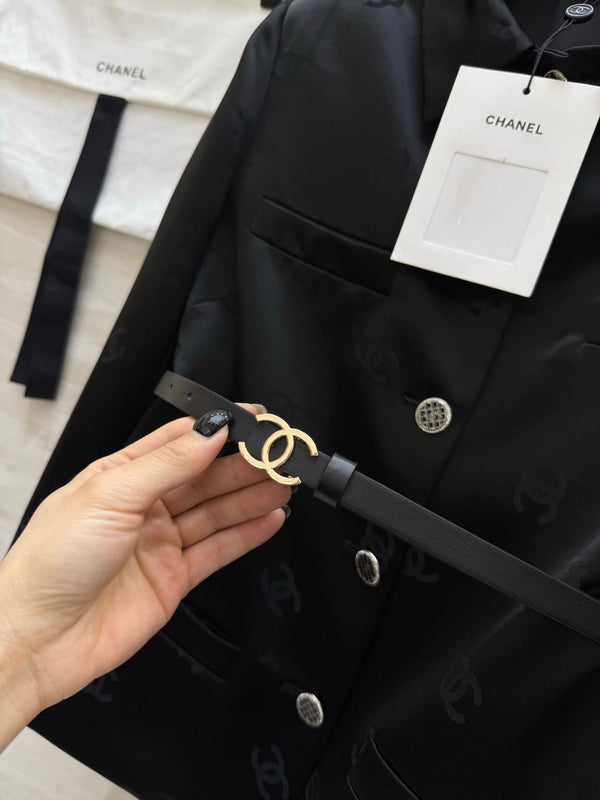 Chanel Double C Letter Jacket Black in Acetate 375499