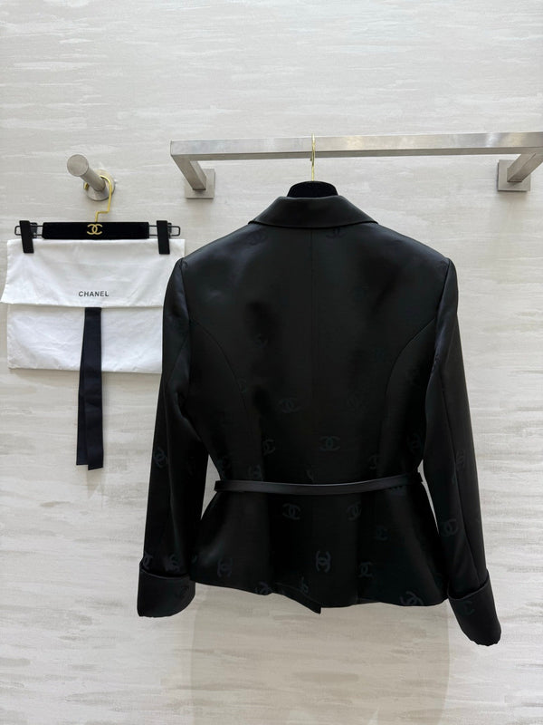 Chanel Double C Letter Jacket Black in Acetate 375499