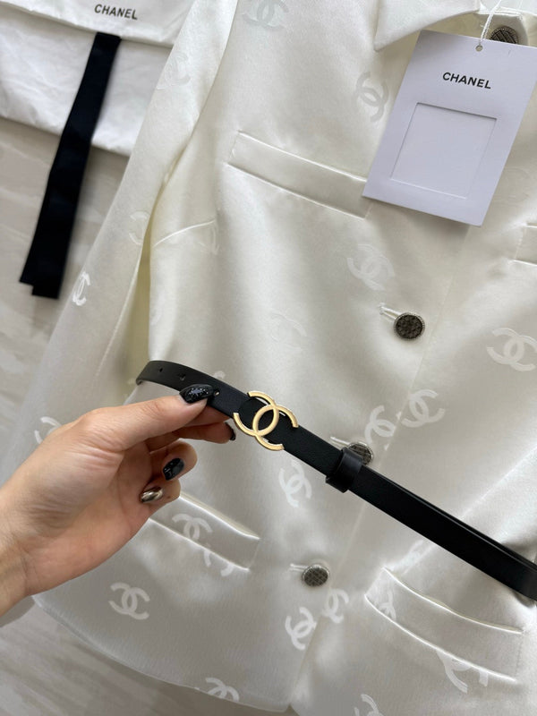 Chanel Double C Letter Jacket White in Acetate 375497
