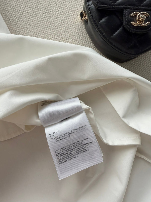 Moncler 26 Collared Shirt Dress White in Cotton 374732