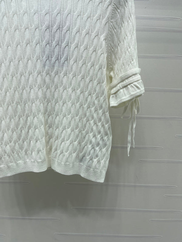 Gucci 26 Crew Neck Cable Short-Sleeve T-Shirt White in Cotton 375071