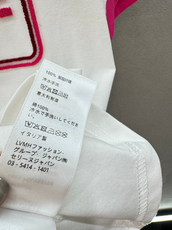 Celine Flocked Two-Tone T-Shirt in Polyester 375188