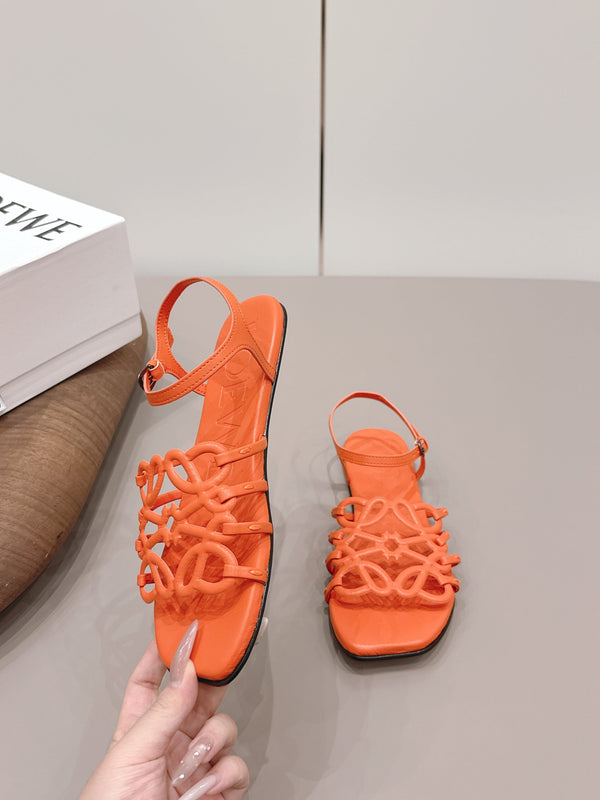 Loewe 26 Sandal Orange in Sheepskin 738807