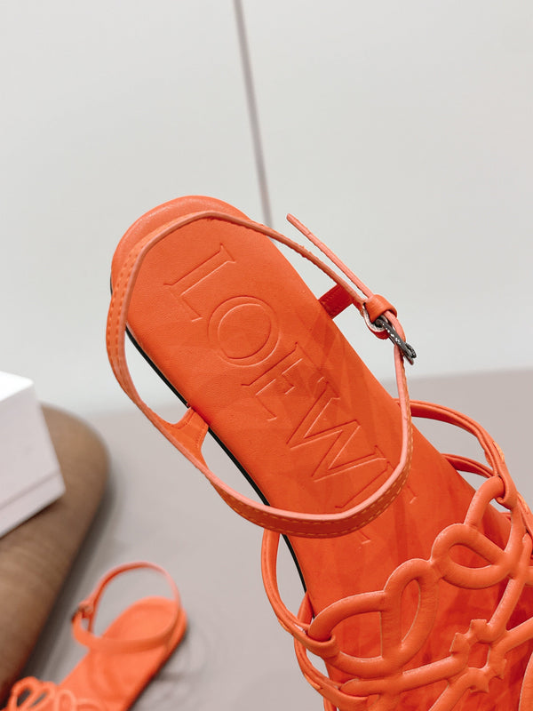 Loewe 26 Sandal Orange in Sheepskin 738807