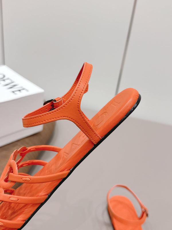 Loewe 26 Sandal Orange in Sheepskin 738807