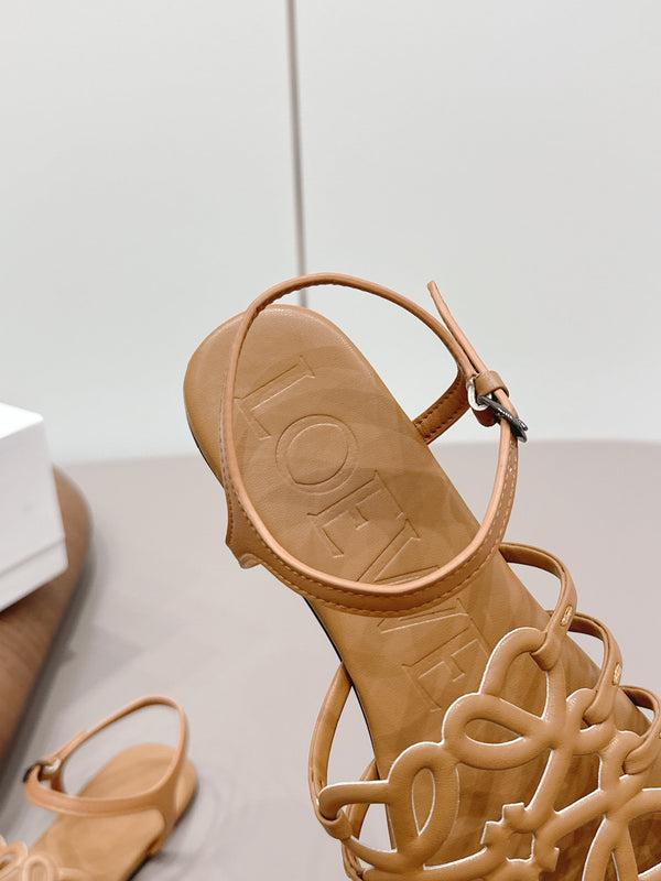 Loewe 26 Sandal Light Camel in Sheepskin 738806