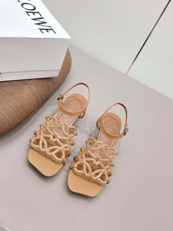 Loewe 26 Sandal 50 Light Camel in Sheepskin 738801