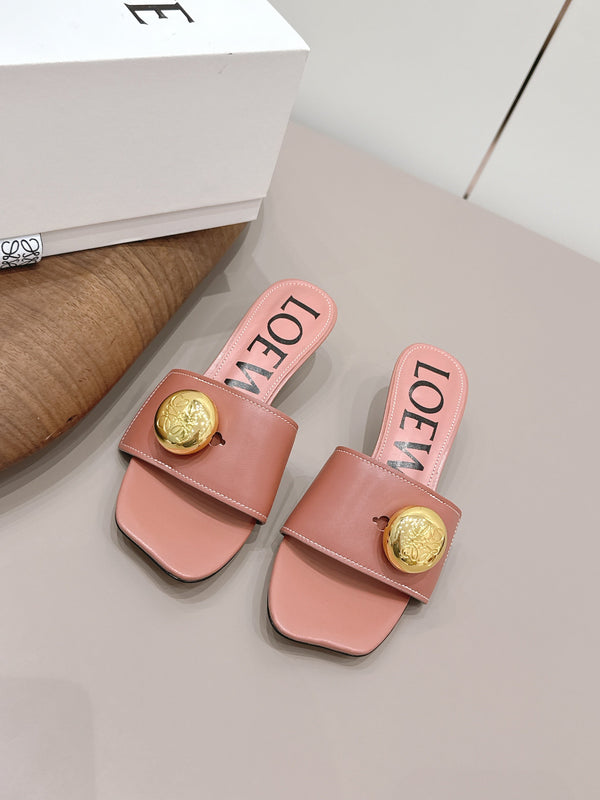 Loewe 26 Sandal 45 Pink in Sheepskin 738733