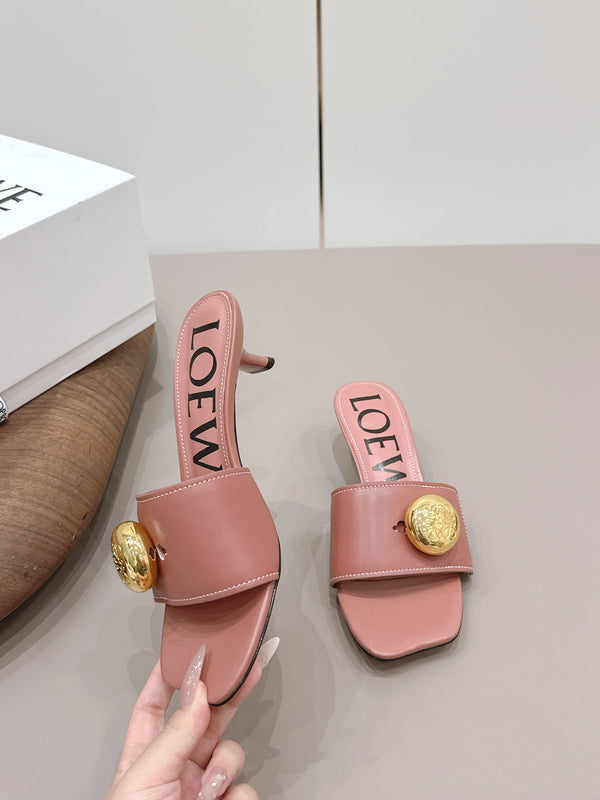 Loewe 26 Sandal 45 Pink in Sheepskin 738733