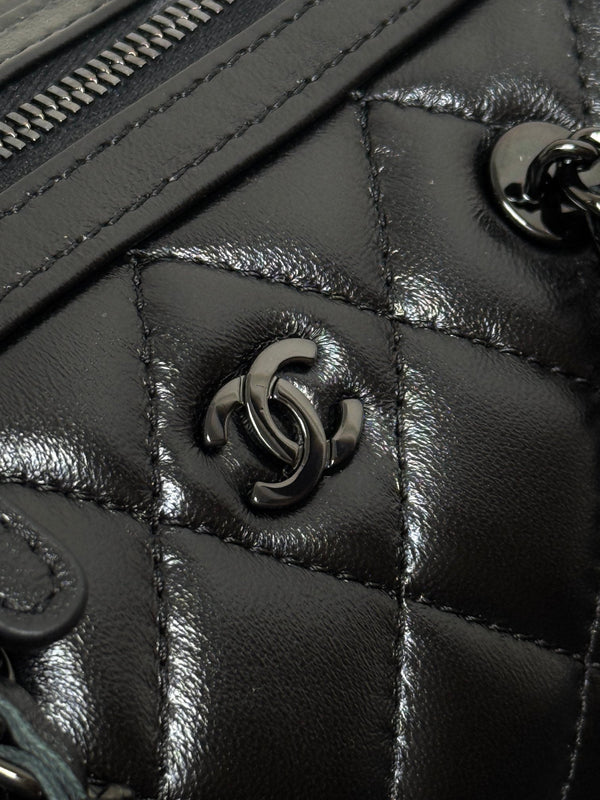 Chanel 25P Mini Bowling Bag 18.5 Black in Sheepskin