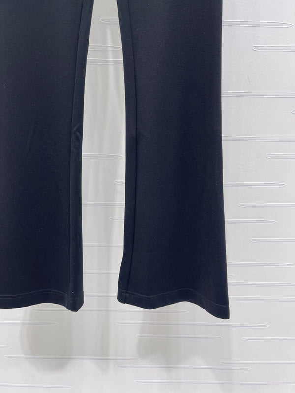 Prada With Logo Print Flare Pants Black in Rayon 376053