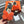 Sandales plates bout ouvert Hermes H-Style orange en fourrure de vison 739515