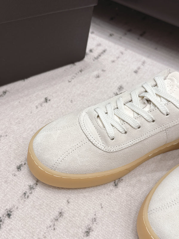 Chanel 26 Round Toe Platform Casual Shoes White in Suede 739429