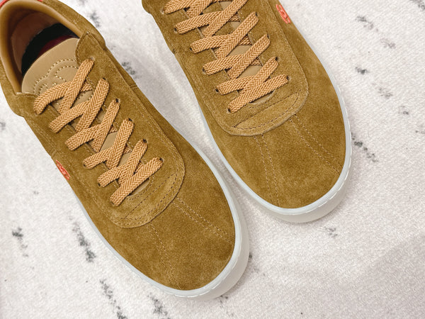 Chanel 26 Round Toe Platform Casual Shoes Camel in Suede 739428