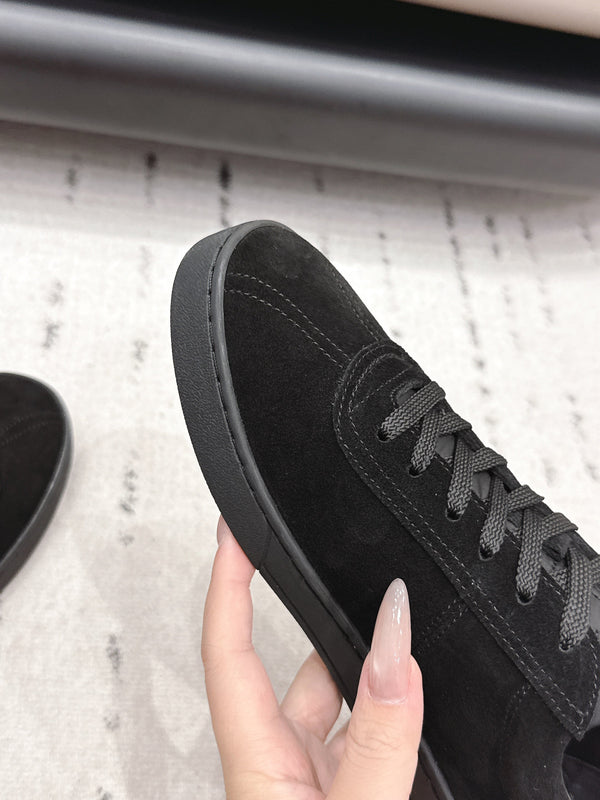 Chanel 26 Round Toe Platform Casual Shoes Black in Suede 739426