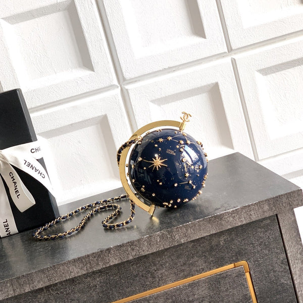 Chanel 26 Celestial Globe Minaudière Dark Blue in Plastic