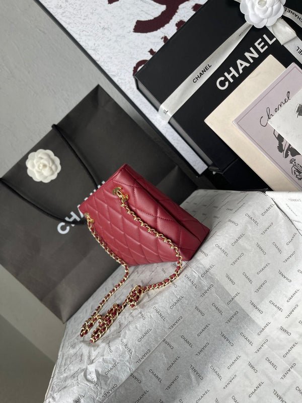 Chanel 26 Small Shopping Bag 24.5 Burgundy in Lambskin